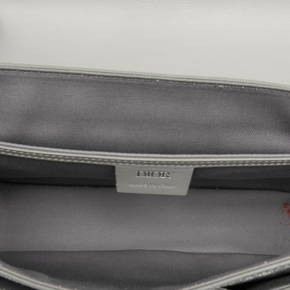 DIOR Gray Diamond Leather Shoulder Bag - Picture 4 of 7